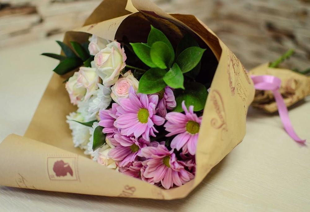 Букет цветов из: Розы и Хризантемы в Вольгинский