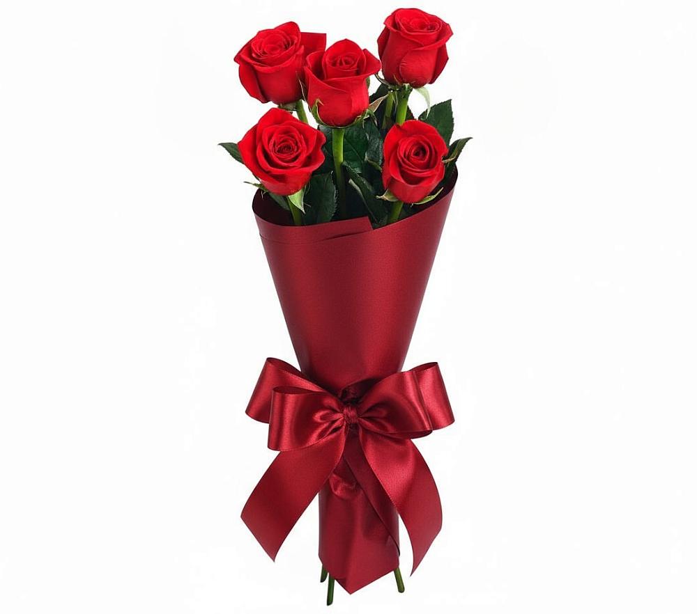 Букет 5 Красных роз Эдлесс Лав в Вольгинский