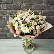 Букет цветов из:  Альстромерии, Розы и Хризантемы в Вольгинский