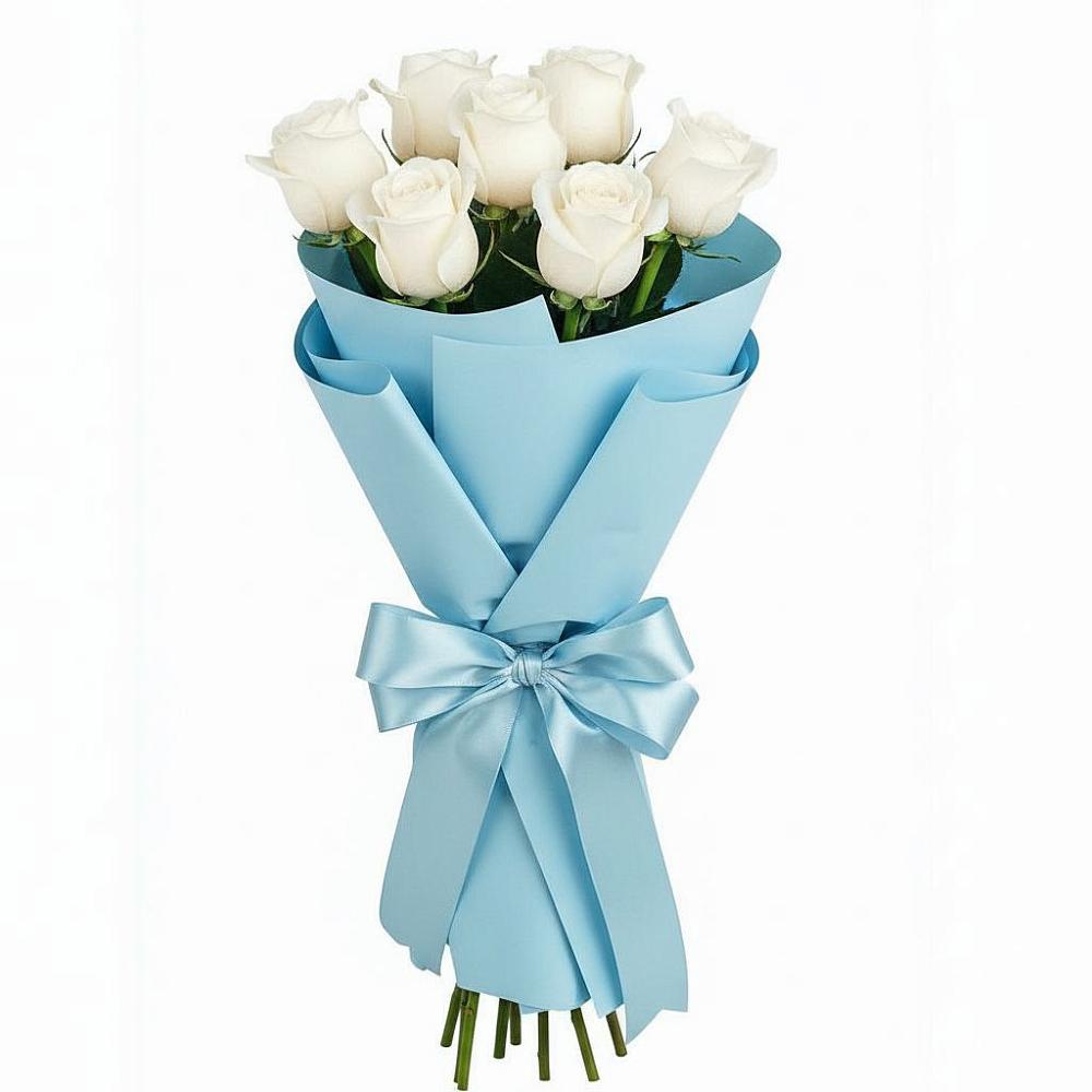 Букет 7 белых роз Проуд в Вольгинский