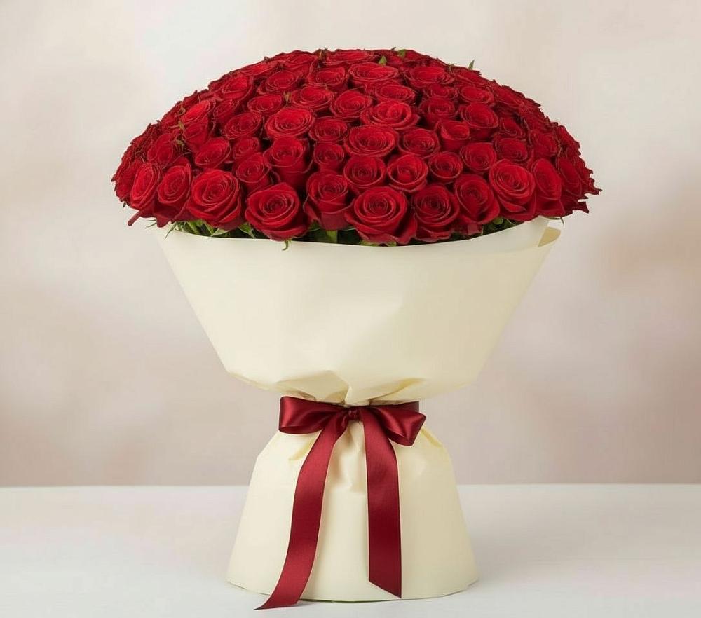 Букет 101 Красная роза Милано в Вольгинский