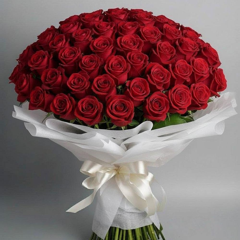 Букет 101 Красная роза Блэк Мэджик в Вольгинский