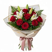 Букет цветов из:  Лилии и Розы в Вольгинский