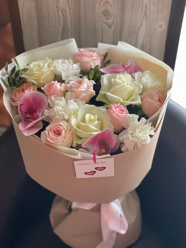 Букет цветов из: Орхидеи, Розы и Гвоздики в Вольгинский