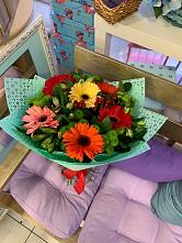 Букет цветов из:  Герберы, Хризантемы и Альстромерии #REPLACE_PRED# Вольгинский