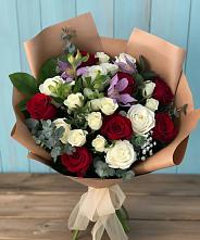 Букет цветов из:  Розы и Альстромерии в Вольгинский