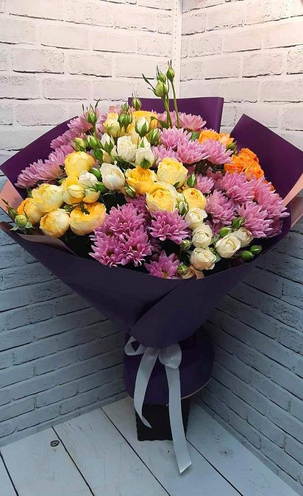Букет цветов из: Хризантемы и Розы в Вольгинский