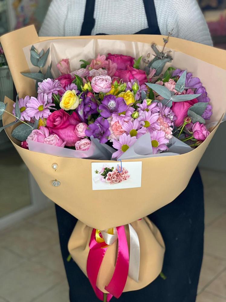 Букет цветов из: Хризантемы, Гвоздики и Альстромерии в Вольгинский