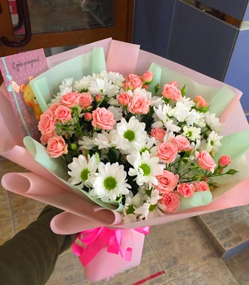 Букет цветов из: Розы и Хризантемы в Вольгинский