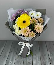 Букет цветов из:  Розы, Герберы и Хризантемы в Вольгинский