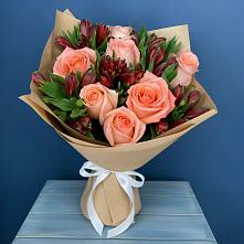 Букет цветов из:  Розы и Альстромерии в Вольгинский