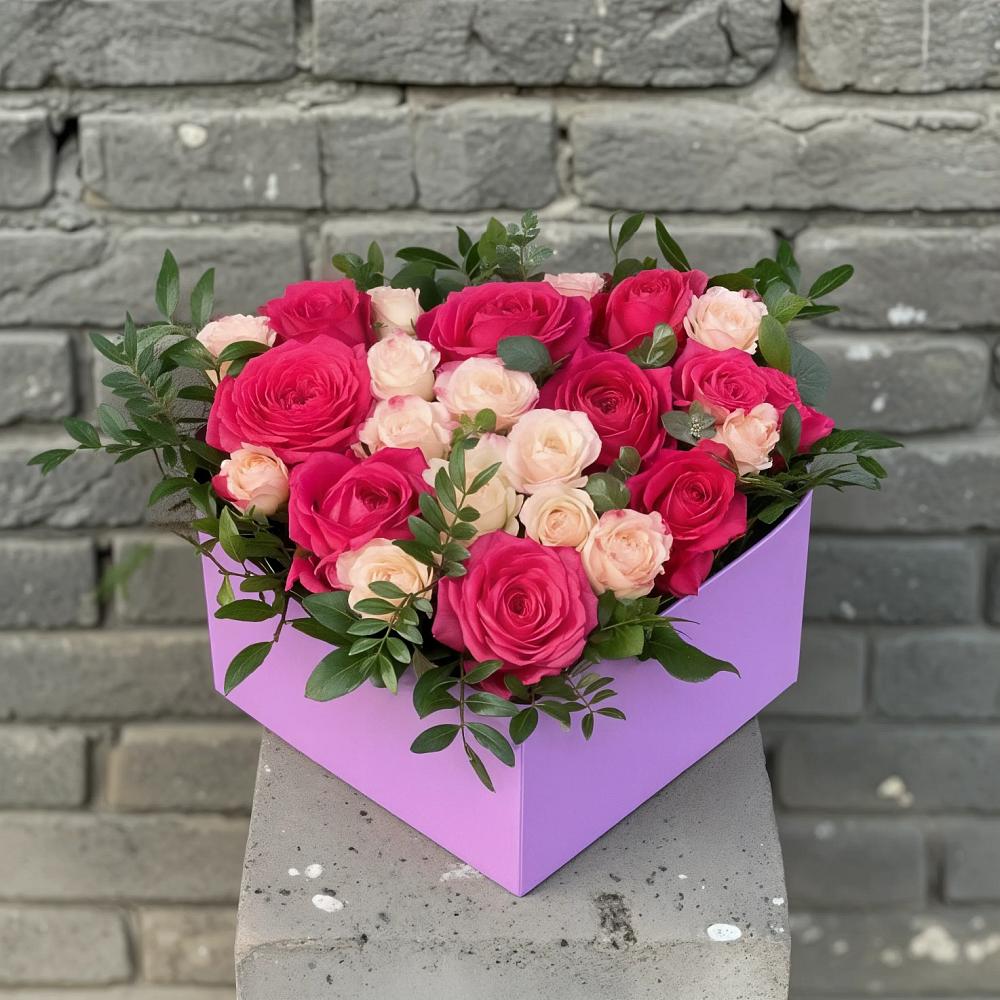 Цветочная композиция из Розы в коробке в Вольгинский