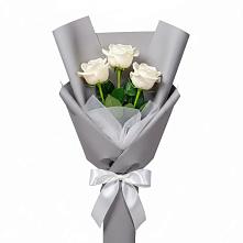 Букет 3 белые розы в Вольгинский