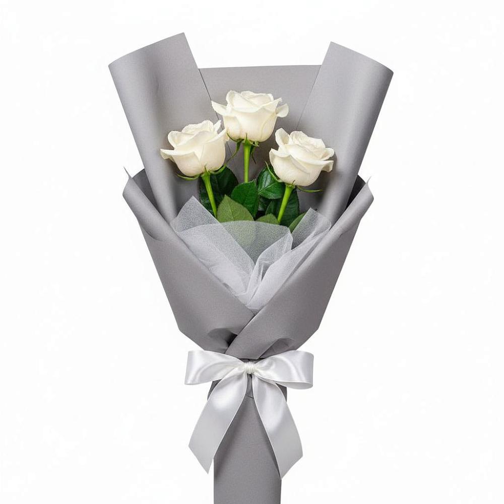 Букет 3 белые розы в Вольгинский