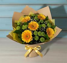 Букет цветов из:  Герберы и Хризантемы в Вольгинский