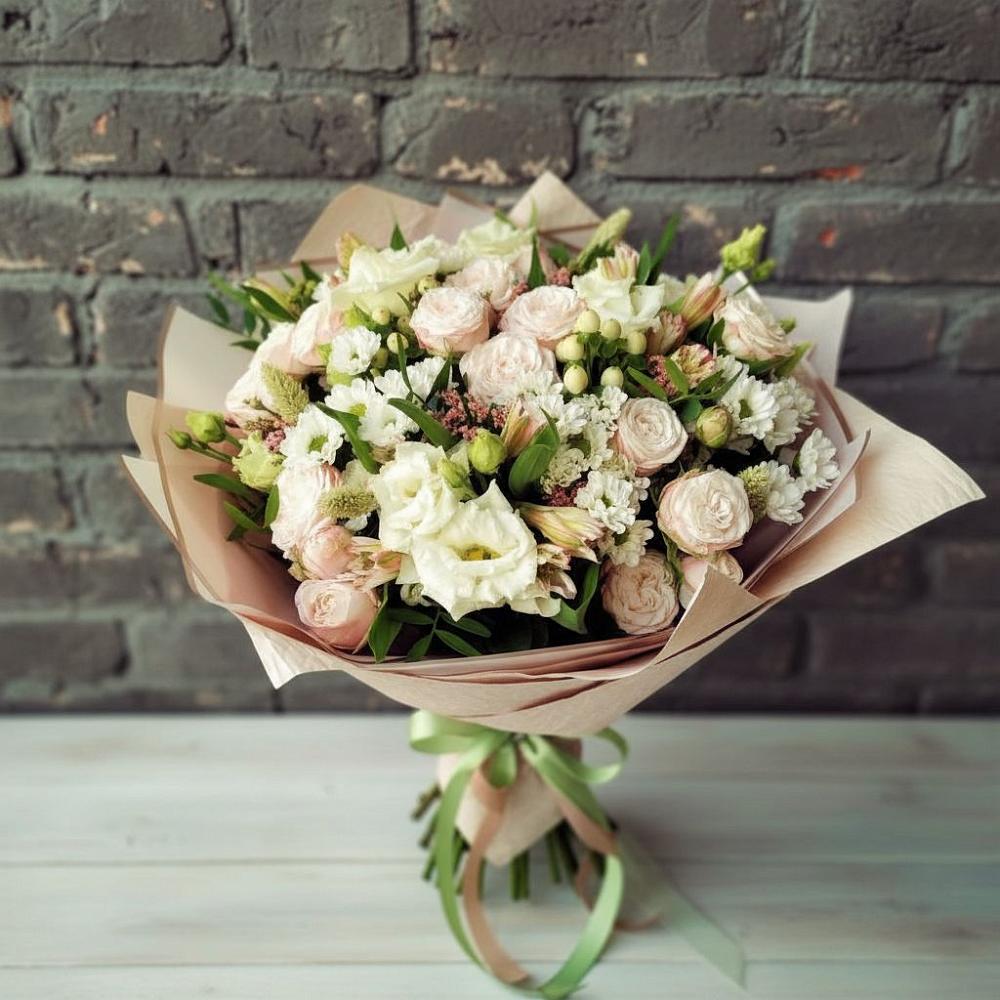 Букет цветов из: Альстромерии, Розы и Хризантемы в Вольгинский