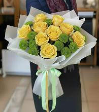 Букет цветов из:  Хризантемы и Розы в Вольгинский