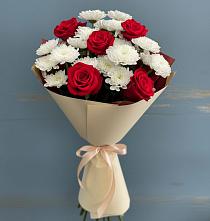 Букет цветов из:  Розы и Хризантемы в Вольгинский