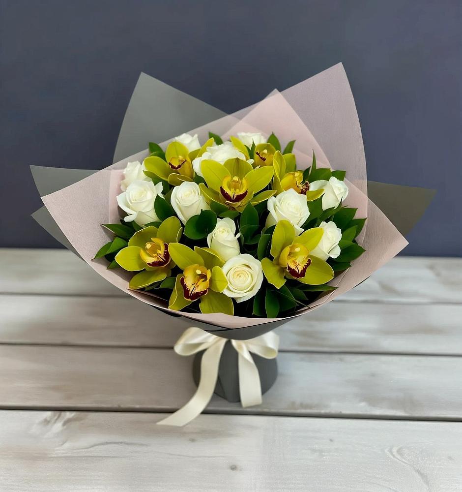 Букет цветов из: Орхидеи и Розы в Вольгинский