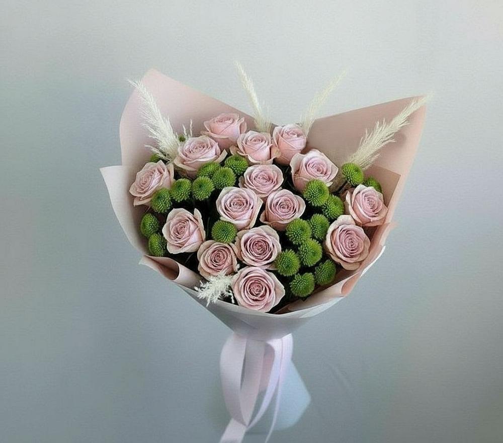 Букет цветов из: Розы и Хризантемы в Вольгинский