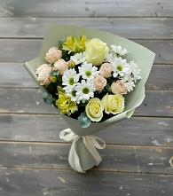 Букет цветов из:  Альстромерии, Розы и Хризантемы в Вольгинский