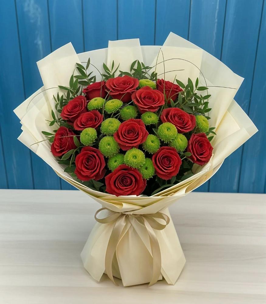 Букет цветов из: Розы и Хризантемы в Вольгинский