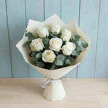 Букет Белые розы в Эвкалипте #REPLACE_PRED# Вольгинский
